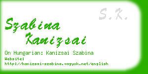 szabina kanizsai business card